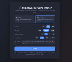 Made my own aim trainer for minesweeper