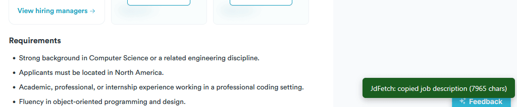 Made a Job Description fetcher